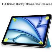 For iPad Air 11 2025 / 2024 Custer Pure Color 3-Fold Holder Smart Leather Tablet Case(Sky Blue)