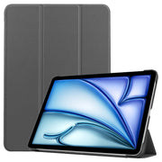 For iPad Air 11 2025 / 2024 Custer Pure Color 3-Fold Holder Smart Leather Tablet Case(Gray)