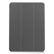 For iPad Air 11 2025 / 2024 Custer Pure Color 3-Fold Holder Smart Leather Tablet Case(Gray)