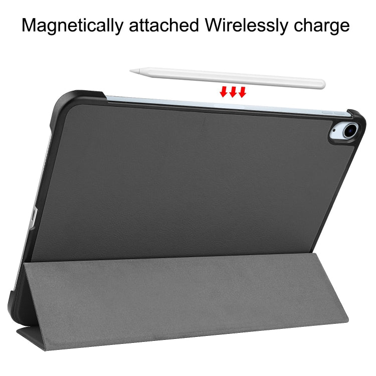 For iPad Air 11 2025 / 2024 Custer Pure Color 3-Fold Holder Smart Leather Tablet Case(Gray)