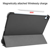 For iPad Air 11 2025 / 2024 Custer Pure Color 3-Fold Holder Smart Leather Tablet Case(Gray)