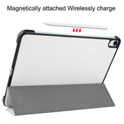 For iPad Air 11 2025 / 2024 Custer Pure Color 3-Fold Holder Smart Leather Tablet Case(White)