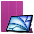 For iPad Air 11 2024 Custer Pure Color 3-Fold Holder Smart Leather Tablet Case(Purple) - iPad Air 11 2024 Cases by PMC TechLife | Online Shopping South Africa | PMC TechLife | Buy Now Pay Later Mobicred