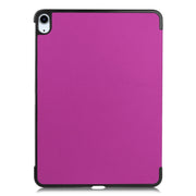 For iPad Air 11 2024 Custer Pure Color 3-Fold Holder Smart Leather Tablet Case(Purple)