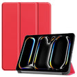 For iPad Pro 11 2024 Custer Pure Color 3-Fold Holder Smart Leather Tablet Case(Red) - iPad Pro 11 2024 Cases by PMC TechLife | Online Shopping South Africa | PMC TechLife | Buy Now Pay Later Mobicred