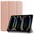 For iPad Pro 11 2024 Custer Pure Color 3-Fold Holder Smart Leather Tablet Case(Rose Gold) - iPad Pro 11 2024 Cases by PMC TechLife | Online Shopping South Africa | PMC TechLife | Buy Now Pay Later Mobicred