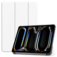 For iPad Pro 11 2024 Custer Pure Color 3-Fold Holder Smart Leather Tablet Case(White) - free shipping - PMC TechLife - Order now!