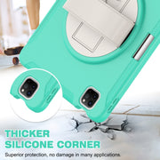 For iPad Pro 11 2024 Spider Wheel Silicone Hybrid PC Tablet Case(Mint Green)