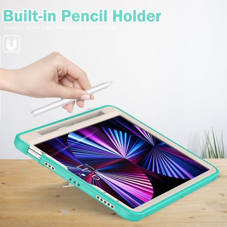 For iPad Pro 11 2024 Spider Wheel Silicone Hybrid PC Tablet Case(Mint Green)