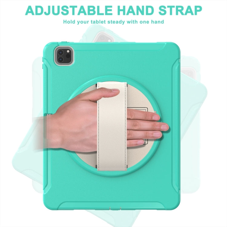 For iPad Pro 11 2024 Spider Wheel Silicone Hybrid PC Tablet Case(Mint Green)