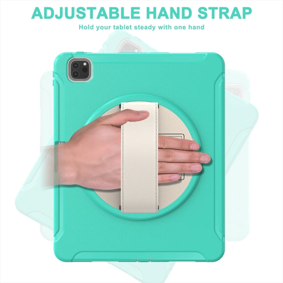 For iPad Pro 11 2024 Spider Wheel Silicone Hybrid PC Tablet Case(Mint Green)