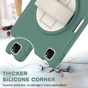 For iPad Pro 11 2024 Spider Wheel Silicone Hybrid PC Tablet Case(Emerald Green)
