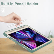 For iPad Pro 11 2024 Spider Wheel Silicone Hybrid PC Tablet Case(Emerald Green)