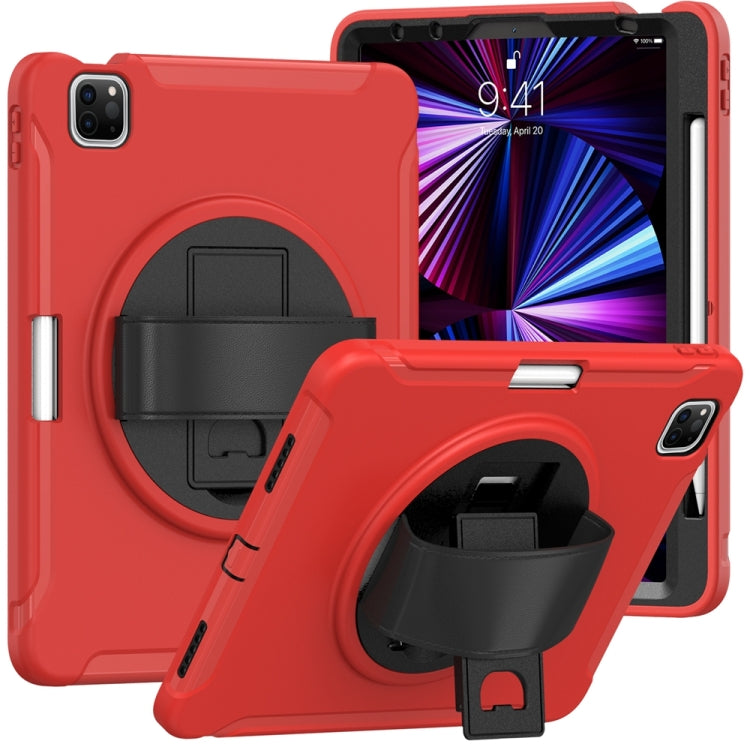 For iPad Pro 11 2024 Spider Wheel Silicone Hybrid PC Tablet Case(Red)