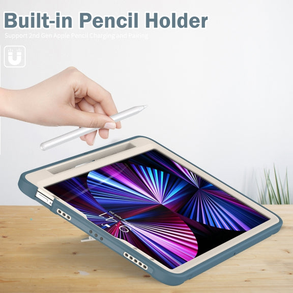 For iPad Pro 11 2024 Spider Wheel Silicone Hybrid PC Tablet Case(Cornflower Blue)