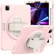 For iPad Pro 11 2024 Spider Wheel Silicone Hybrid PC Tablet Case(Cherry Blossoms Pink)