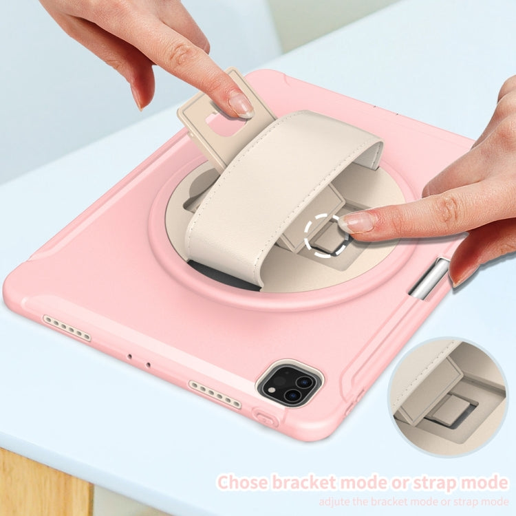 For iPad Pro 11 2024 Spider Wheel Silicone Hybrid PC Tablet Case(Cherry Blossoms Pink)