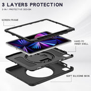 For iPad Air 11 2024 Spider Wheel Silicone Hybrid PC Tablet Case(Black)