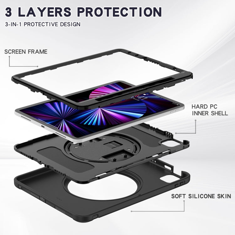 For iPad Air 11 2024 Spider Wheel Silicone Hybrid PC Tablet Case(Black)