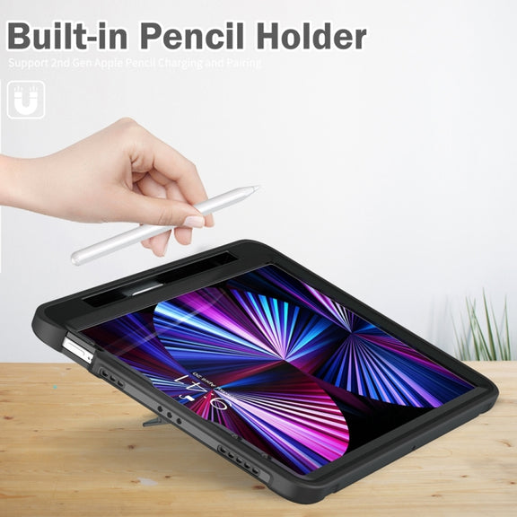 For iPad Air 11 2024 Spider Wheel Silicone Hybrid PC Tablet Case(Black)