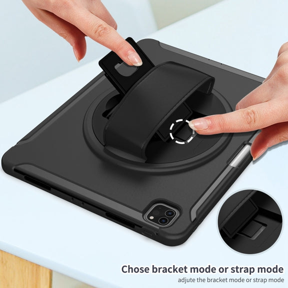 For iPad Air 11 2024 Spider Wheel Silicone Hybrid PC Tablet Case(Black)