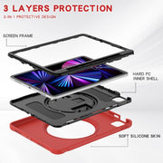 For iPad Air 11 2024 / Air 11 2025 Spider Wheel Silicone Hybrid PC Tablet Case(Red)