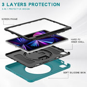 For iPad Air 11 2024 / Air 11 2025 Spider Wheel Silicone Hybrid PC Tablet Case(Blue)