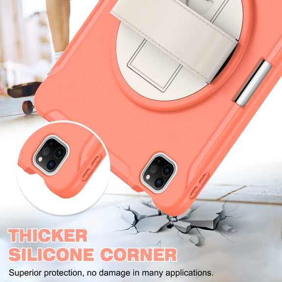 For iPad Air 11 2024 / Air 11 2025 Spider Wheel Silicone Hybrid PC Tablet Case(Coral Orange)