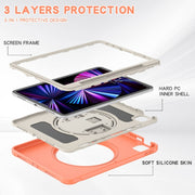 For iPad Air 11 2024 / Air 11 2025 Spider Wheel Silicone Hybrid PC Tablet Case(Coral Orange)