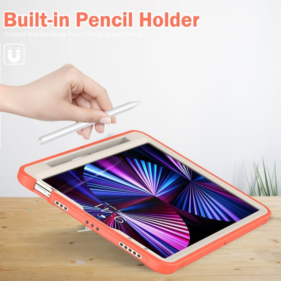 For iPad Air 11 2024 / Air 11 2025 Spider Wheel Silicone Hybrid PC Tablet Case(Coral Orange)
