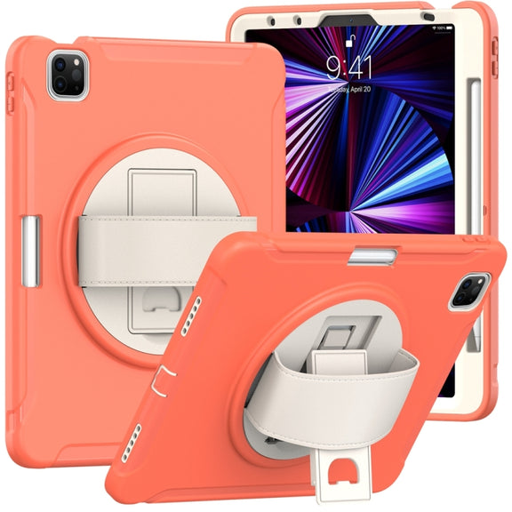 For iPad Air 11 2024 / Air 11 2025 Spider Wheel Silicone Hybrid PC Tablet Case(Coral Orange)