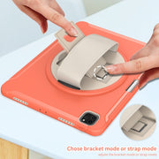 For iPad Air 11 2024 / Air 11 2025 Spider Wheel Silicone Hybrid PC Tablet Case(Coral Orange)
