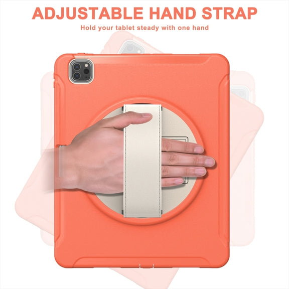For iPad Air 11 2024 / Air 11 2025 Spider Wheel Silicone Hybrid PC Tablet Case(Coral Orange)