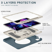 For iPad Air 11 2024 / Air 11 2025 Spider Wheel Silicone Hybrid PC Tablet Case(Cornflower Blue)