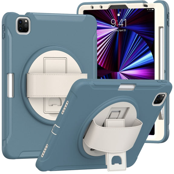 For iPad Air 11 2024 / Air 11 2025 Spider Wheel Silicone Hybrid PC Tablet Case(Cornflower Blue)