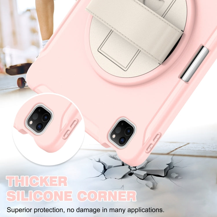 For iPad Air 11 2024 Spider Wheel Silicone Hybrid PC Tablet Case(Cherry Blossoms Pink)