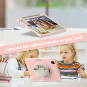For iPad Air 11 2024 Spider Wheel Silicone Hybrid PC Tablet Case(Cherry Blossoms Pink)