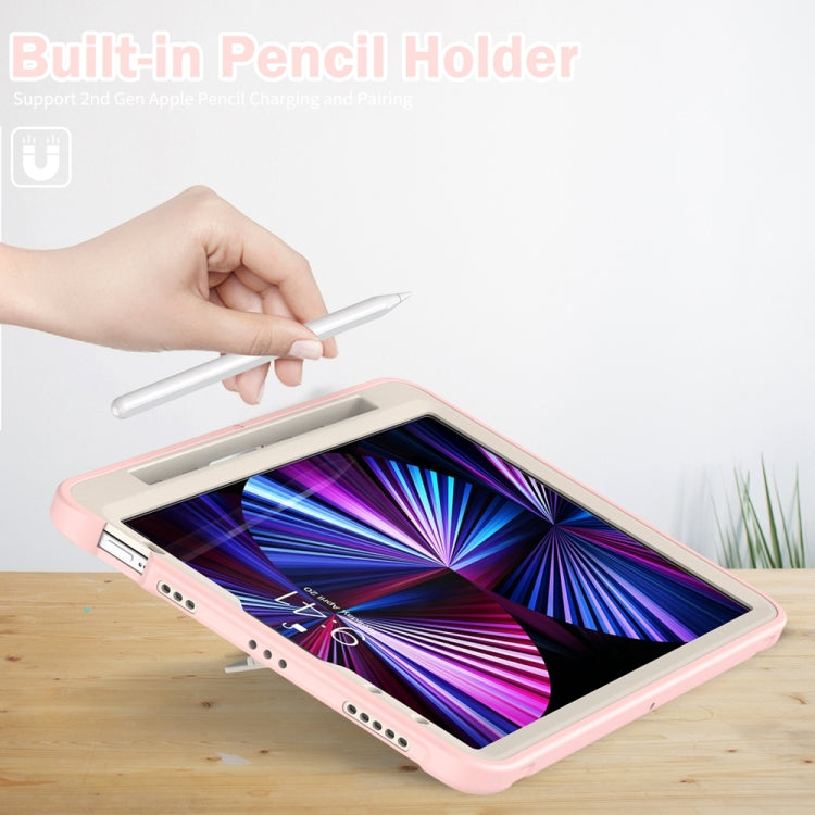 For iPad Air 11 2024 Spider Wheel Silicone Hybrid PC Tablet Case(Cherry Blossoms Pink)