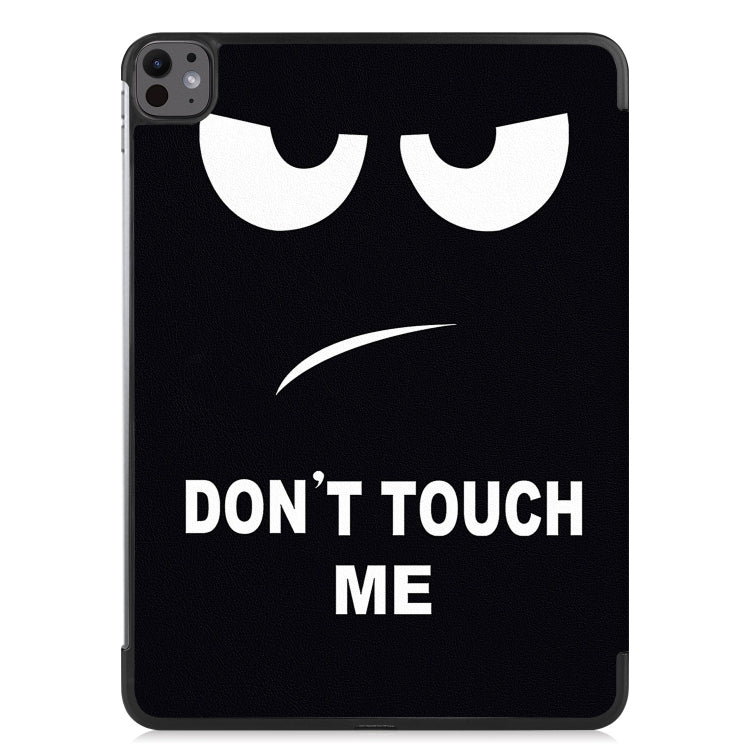 For iPad Pro 13 2024 Custer Painted 3-Fold Holder Smart Leather Tablet Case(Big Eyes ME)