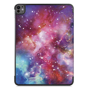 For iPad Pro 13 2024 Custer Painted 3-Fold Holder Smart Leather Tablet Case(Milky Way Nebula)