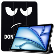 For iPad Air 13 2024 Custer Painted 3-Fold Holder Smart Leather Tablet Case(Big Eyes ME)