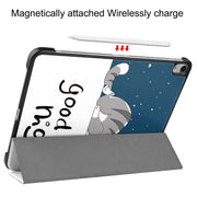 For iPad Air 13 2025 / 2024 Custer Painted 3-Fold Holder Smart Leather Tablet Case(Lazy Cat)