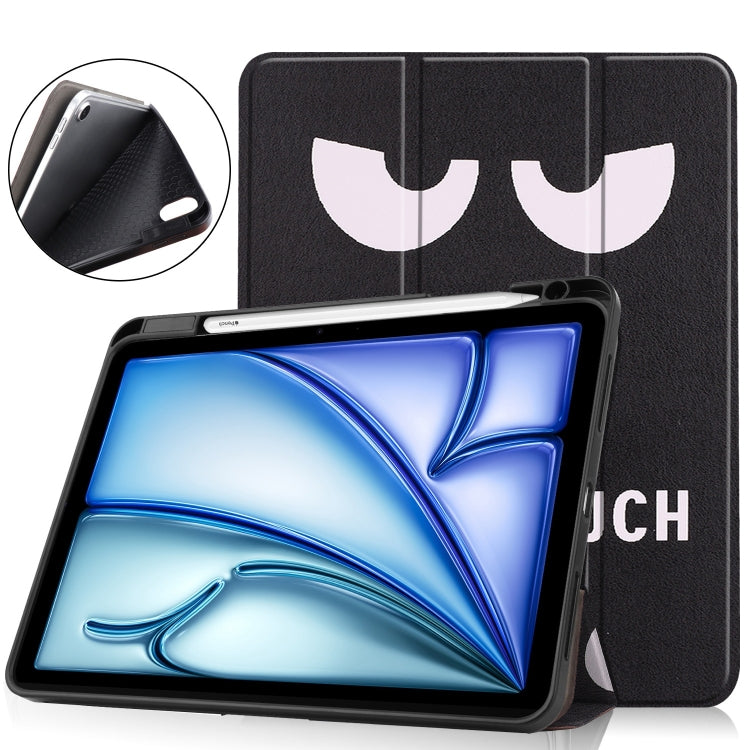 For iPad Air 11 2024 / 2025 Custer Painted 3-Fold Holder Smart Leather Tablet Case(Big Eye ME)