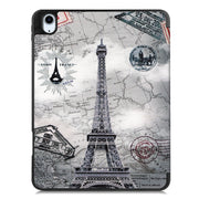 For iPad Air 11 2024 / 2025 Custer Painted 3-Fold Holder Smart Leather Tablet Case(Eiffel Tower)