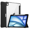 For iPad Air 11 2025 / 2024 Pure Color 3-fold Clear TPU Smart Leather Tablet Case(Black) - iPad Air 11 2025 / 2024 Cases by PMC TechLife | Online Shopping South Africa | PMC TechLife | Buy Now Pay Later Mobicred
