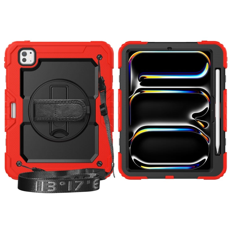 For iPad Pro 11 2024 Silicone Hybrid PC Tablet Protective Case(Red+Black)