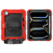 For iPad Pro 11 2024 Silicone Hybrid PC Tablet Protective Case(Red+Black)