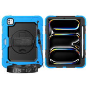 For iPad Pro 11 2024 Silicone Hybrid PC Tablet Protective Case(Black+Light Blue)