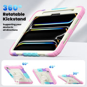 For iPad Pro 11 2024 Silicone Hybrid PC Tablet Protective Case(Rainbow Pink)
