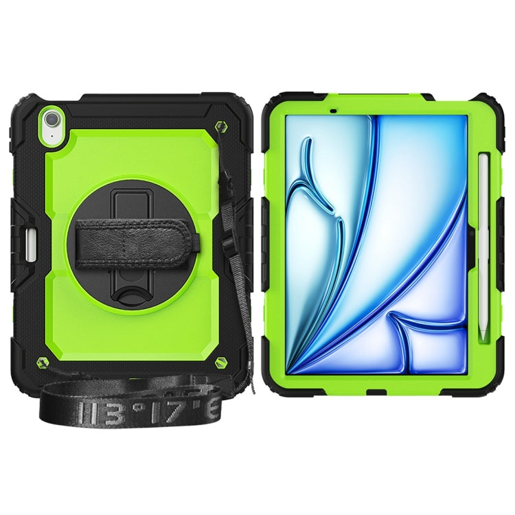 For iPad Air 11 2024 Silicone + PC Tablet Protective Case(Yellow Green+Black)